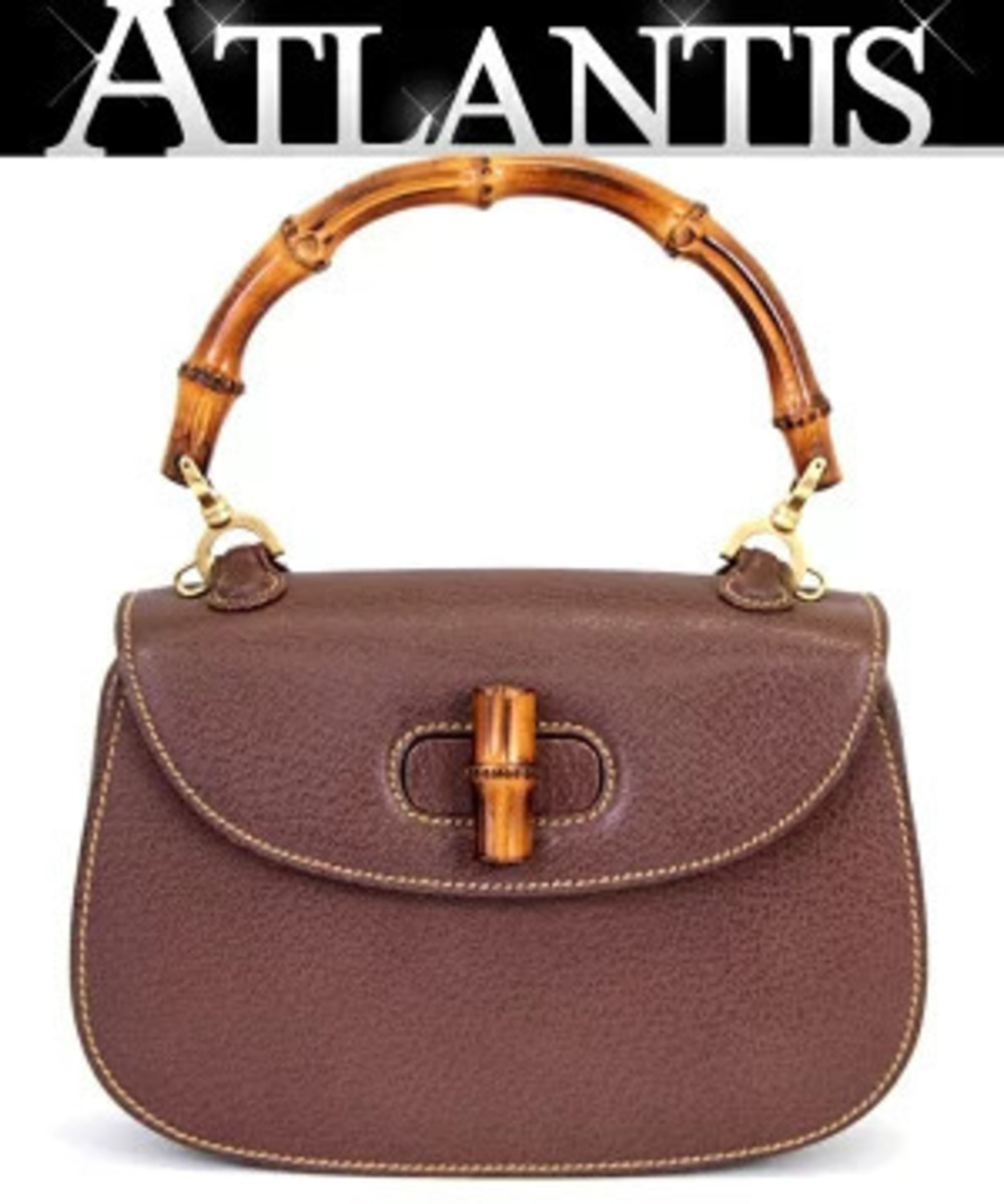 Gucci Bamboo Handbag Leather Brown